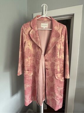 Banana Republic Pink Metallic Brocade Blazer